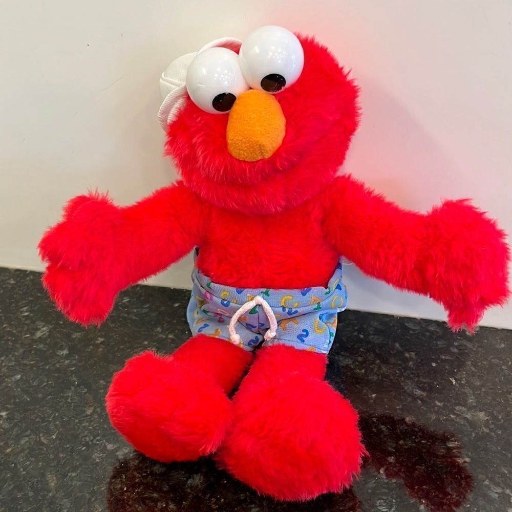 Nanco Sesame Street Elmo Plush Beach Hat Swim Trunks 2005 Swimsuit Stuff…